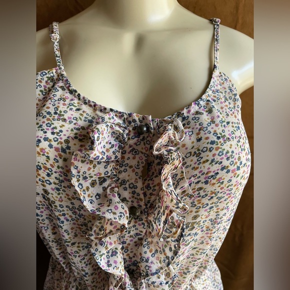 Naked Zebra Cream Ruffled Tie Front Camisole Top - Picture 3 of 6